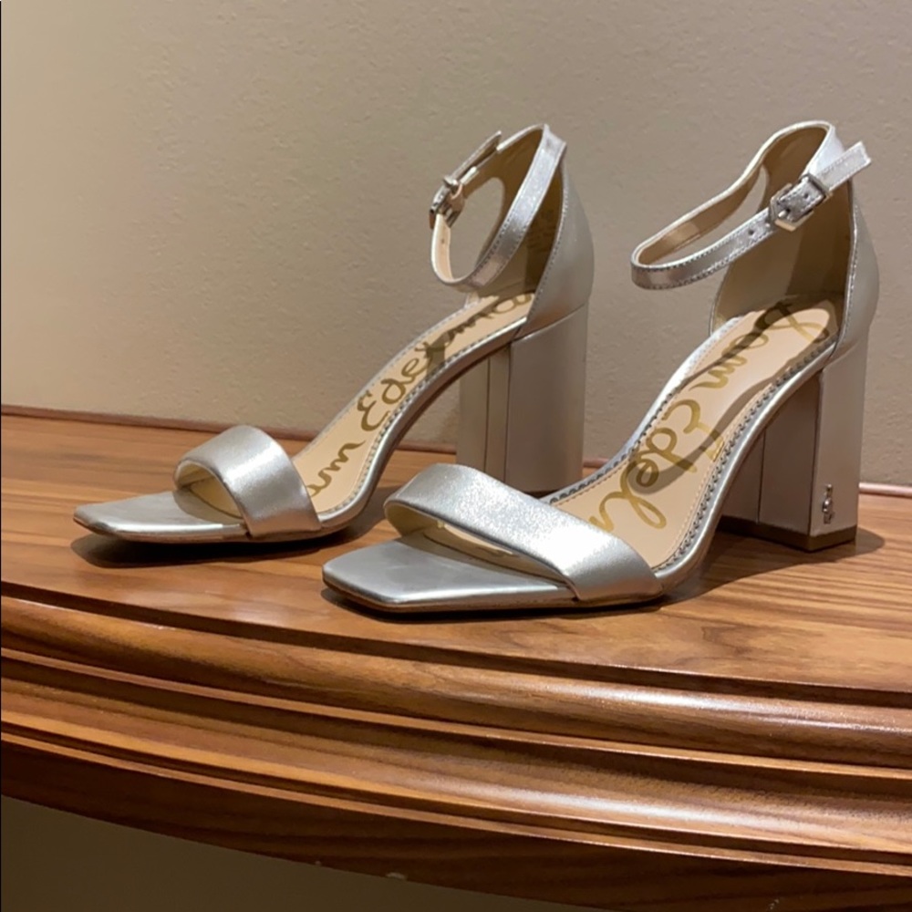 Sam Edelman silver Block Heel Sandals